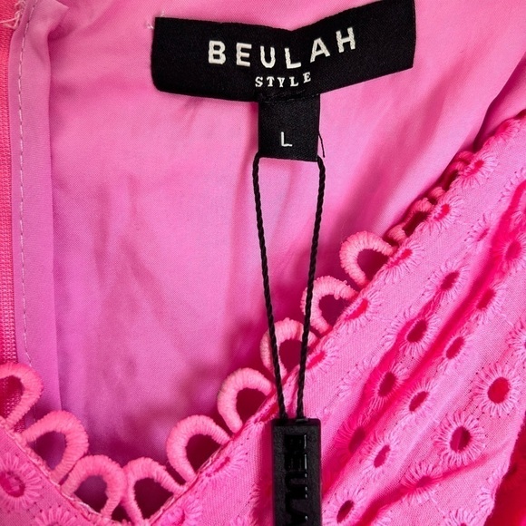 NWT BEULAH Love Pink Frills High Low Dress- Size Large - Picture 6 of 9